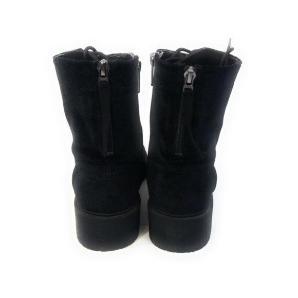 Circus By Sam Edelman Dawson 2 Velvet Biker Combat Boots in Black Size 6 - Picture 4 of 8